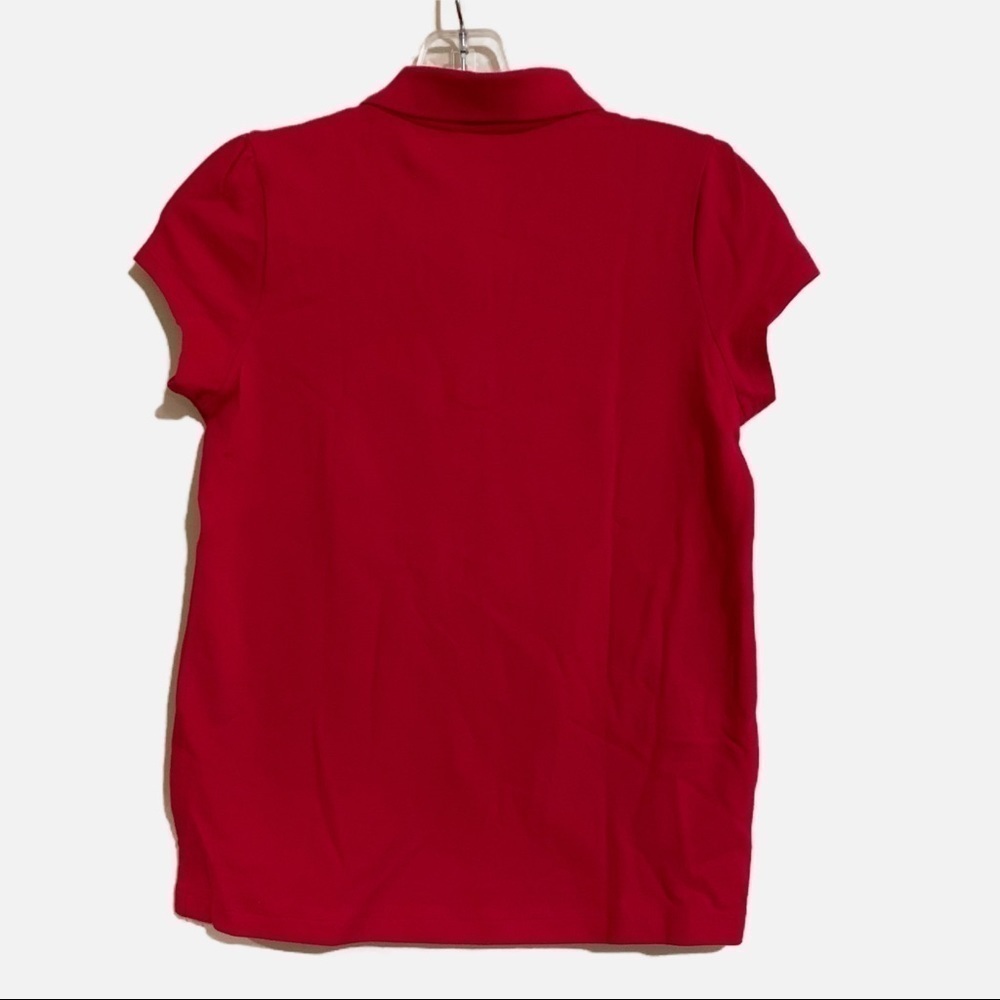 The Children’s Place Stretch Fabric Red Short Sleeve Ruffle Polo. LG 10/12 - Picture 2 of 7